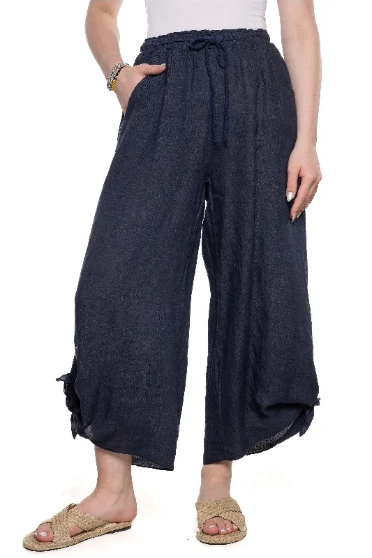 CROP PANT WITH TIE HEM