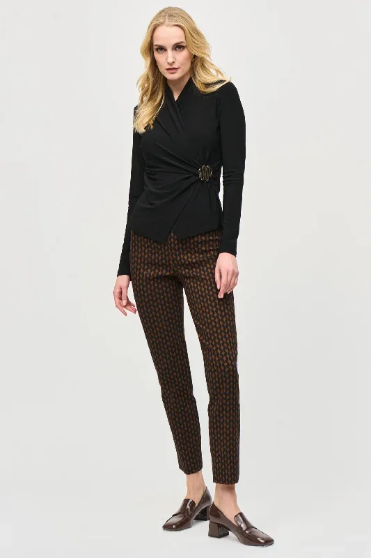 JACQUARD ABSTRACT SLIM PANT