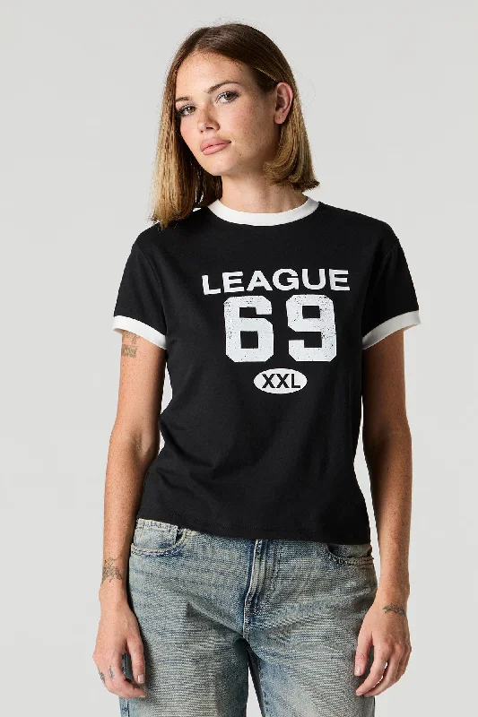 League 69 Graphic Sporty Ringer T-Shirt