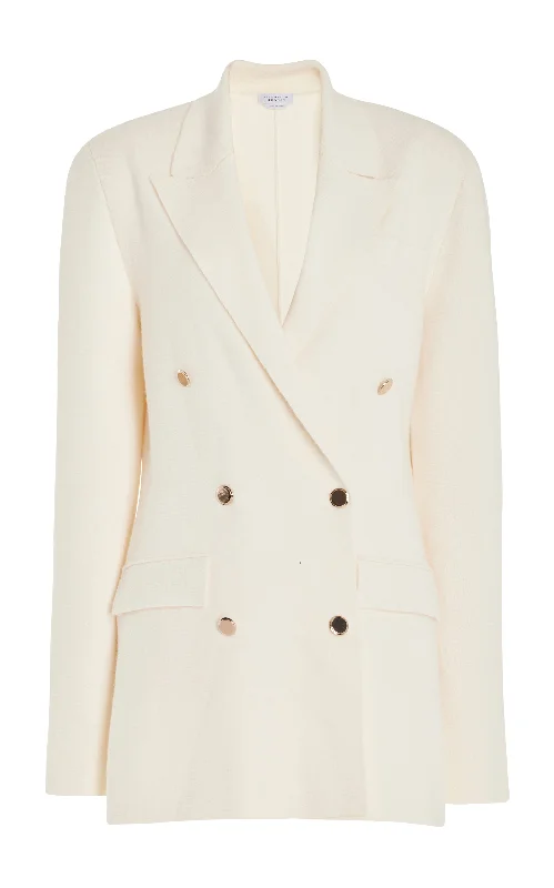 Bowen Knit Jacket in Ivory Wool