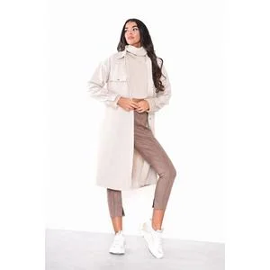 Glamorous Modest Light Oatmeal Longline Jacket