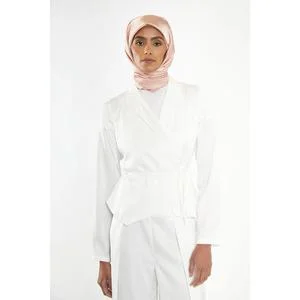 Glamorous Modest Off White Sateen Jacket