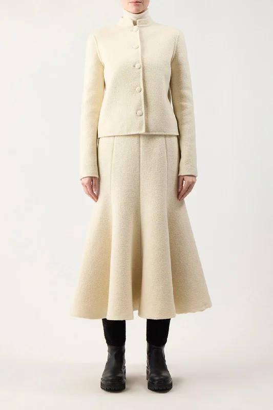 Larrington Jacket in Ivory Double-Face Recycled Cashmere Felt