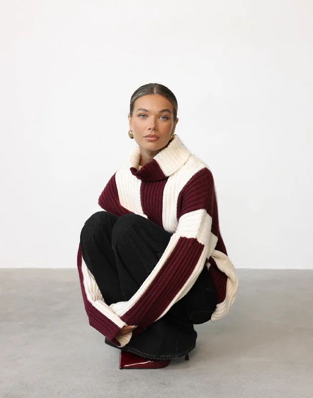 Amberly Jumper (Cherry/Latte Stripe)