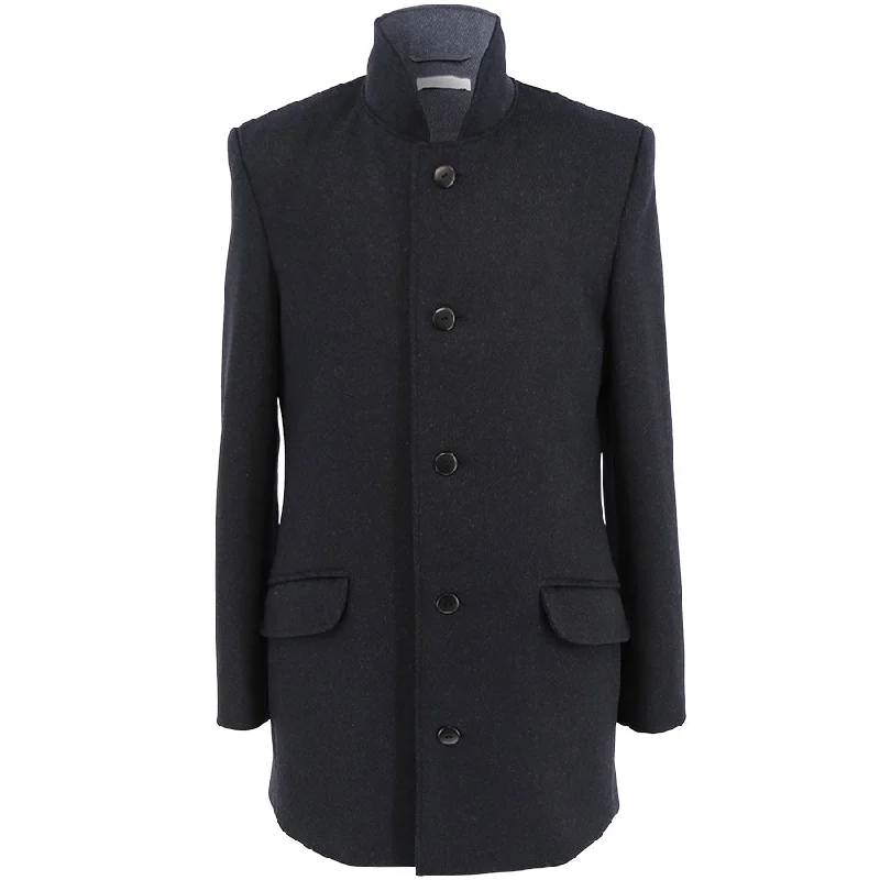 BLACK VIRGIN WOOL COAT ""HARON""