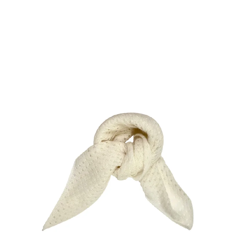 SMALL CASHMERE CLOTH WITH FINE HOLE PATTERN IN IVORY