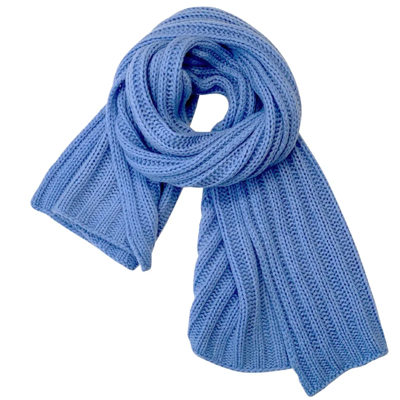 CASHMERE SCARF IN AZUR BLUE