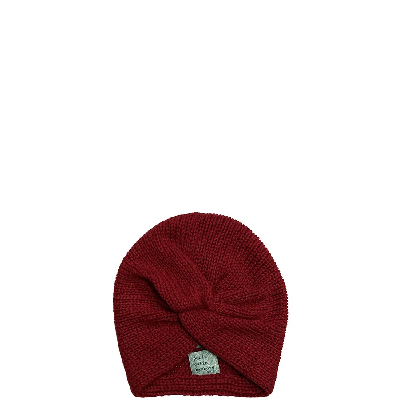 CASHMERE TURBAN IN RUST RED