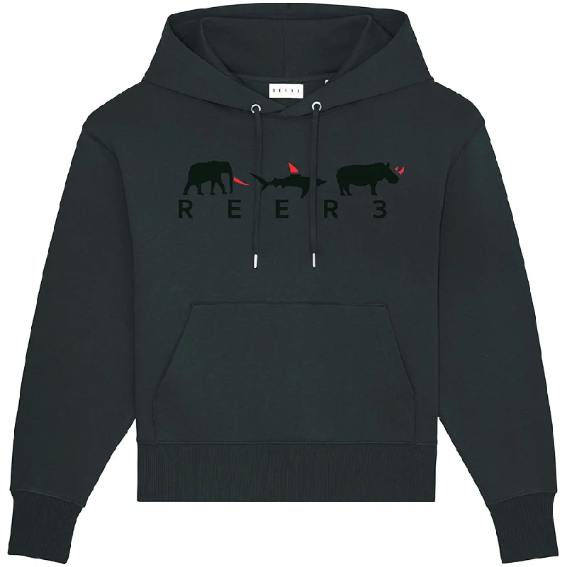 UNISEX HOODIE ""CARE ABOUT WILD ANIMALS"" IN BLACK