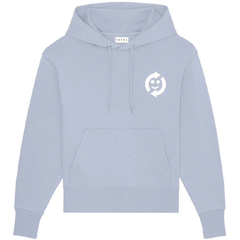 UNISEX HOODIE ""CARE ABOUT CONSUMPTION"" IN LIGHT BLUE