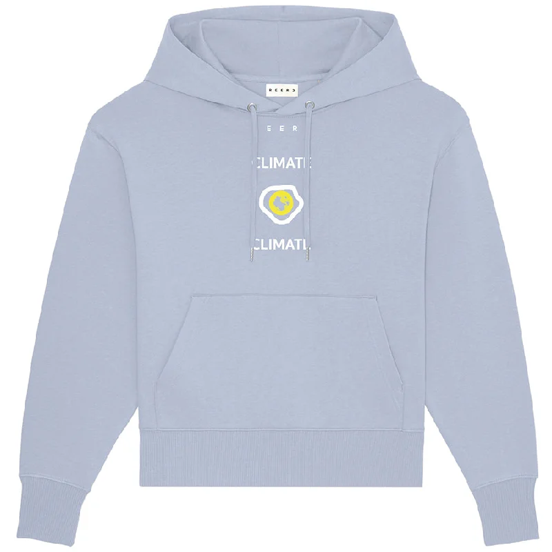 UNISEX HOODIE ""CARE ABOUT EARTH"" IN LIGHT BLUE