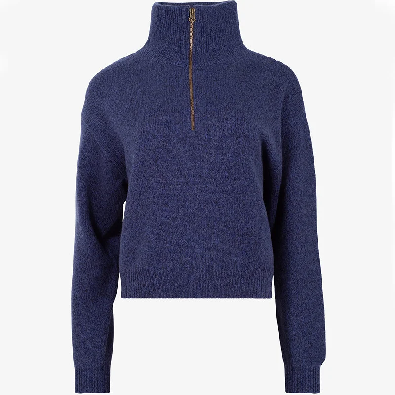 SHORT CASHMERE SWEATER ""LUY"" IN BLUE