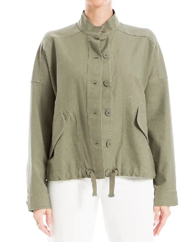 Max Studio Linen-Blend Short Jacket