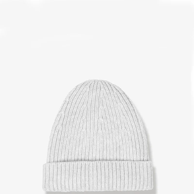 RIBBED CASHMERE BEANIE ""QARA"" IN WHITE