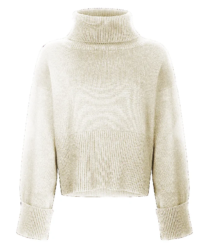 CROPPED CASHMERE TURTLENECK SWEATER ""ALINETTA""