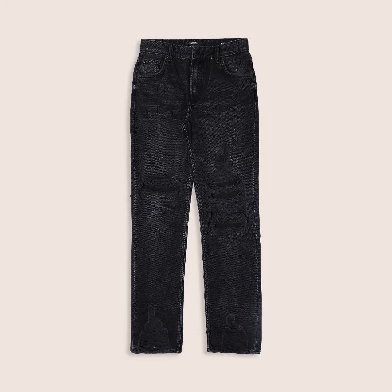 Black Women's Straight Fit Denim