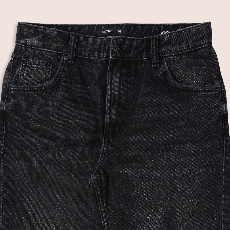 Black Women's Straight Fit Denim