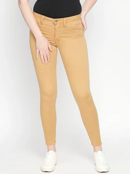 Brazil Camel Non-Denim Skinny Jeans