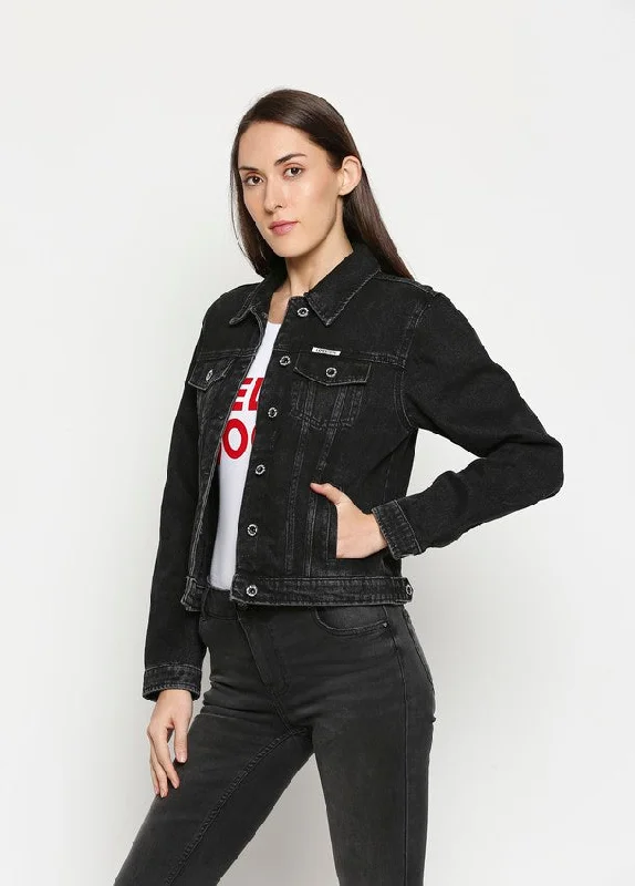 Bristol Black Denim Basic Jacket