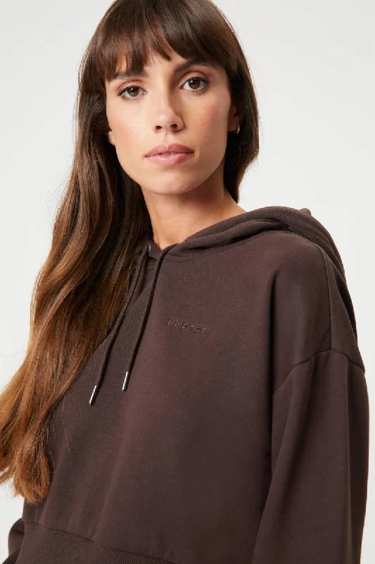 INSPORT WOMEN'S CARLA CROPPED COFFEE HOODIE