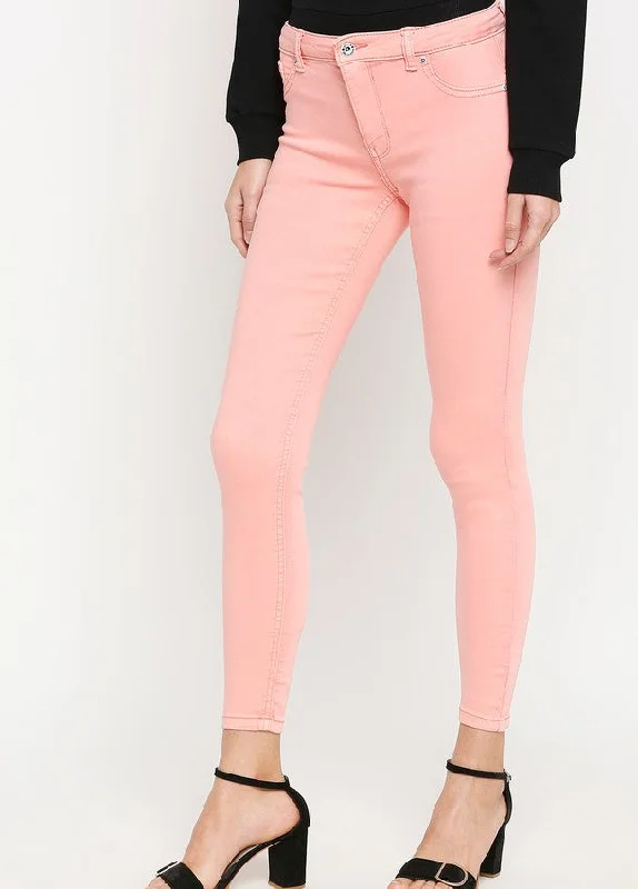 Montreal Peach Color Push Up Jeans