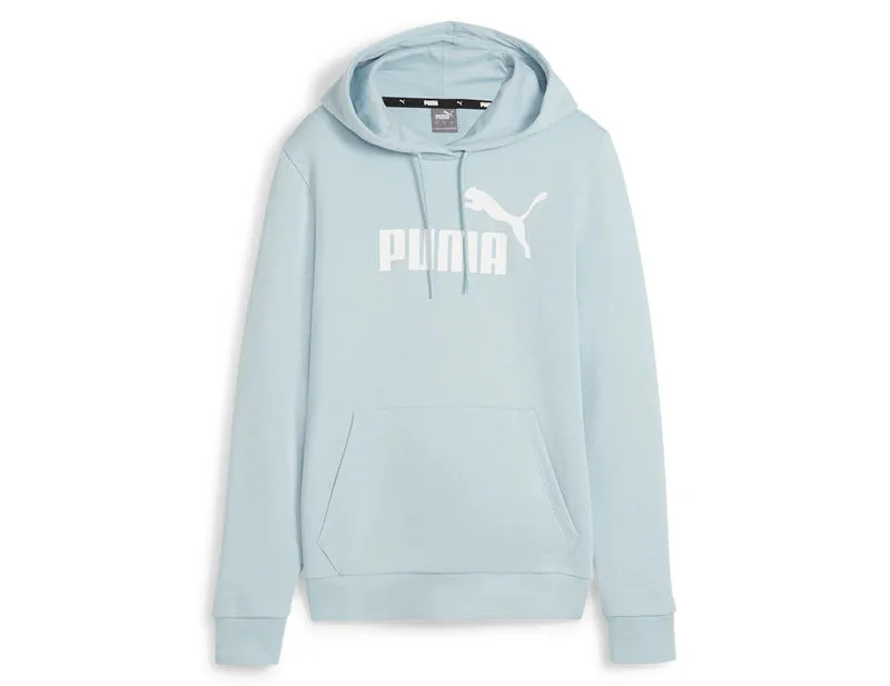 PUMA WOMEN'S ESSENTIALS LOGO TURQUOISE BLUE HOODIE