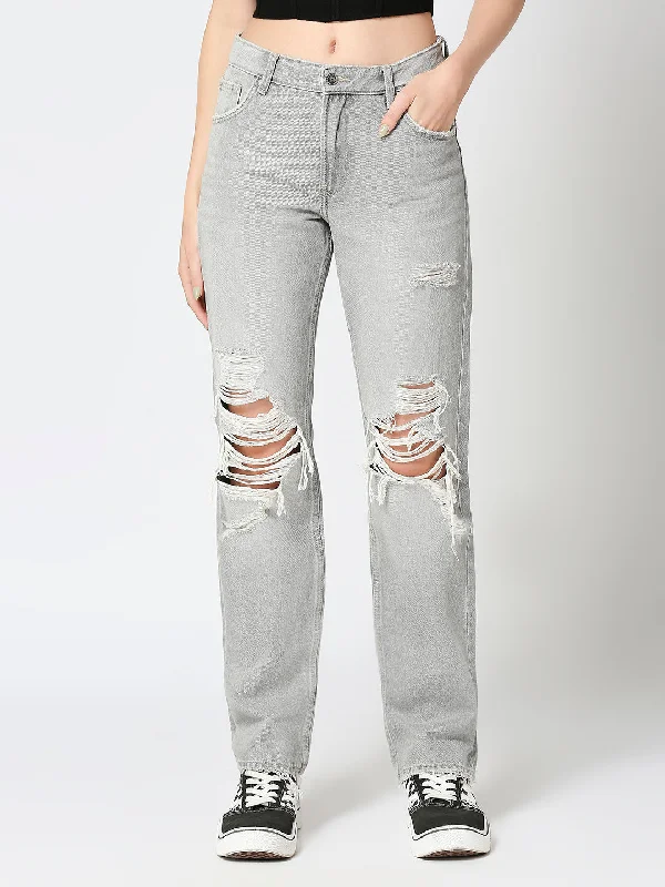 Women’s Straight Fit Grey Denim