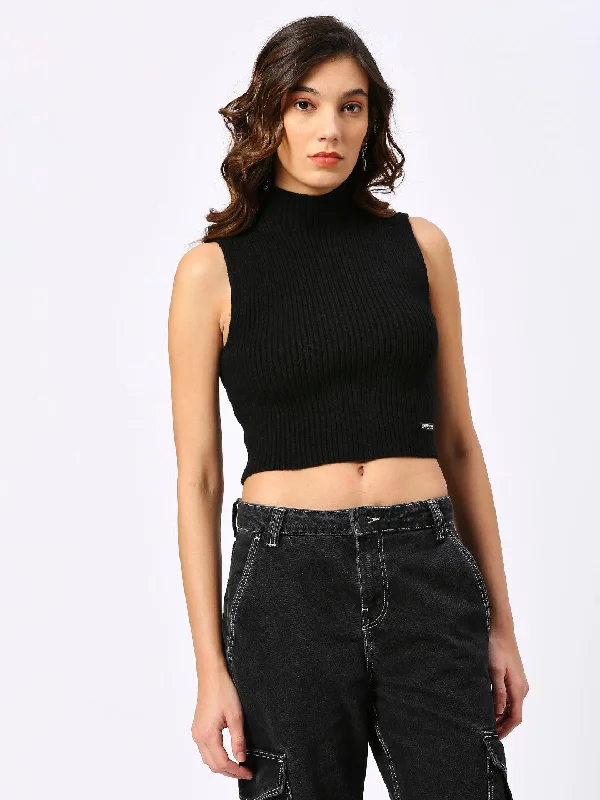 Women's Black Turtle Neck top