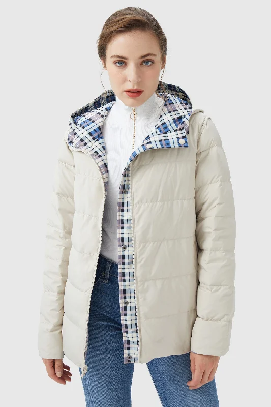 Lightweight Reversible Down Jacket with Hood