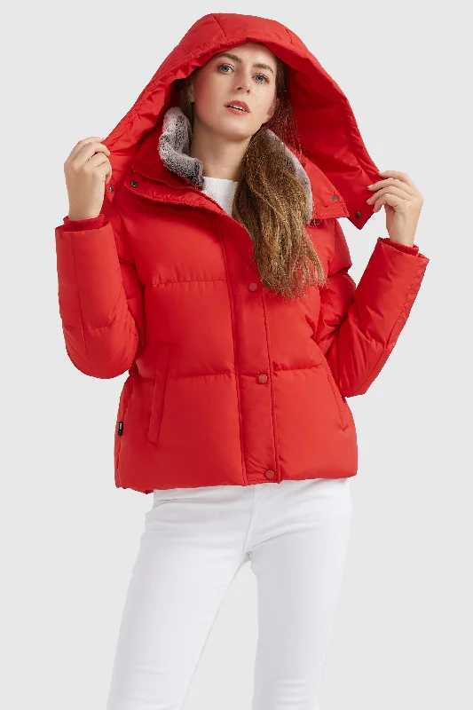 Removable Faux Fur Collar Puffer Down Jacket