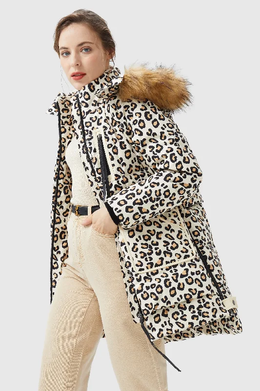 Waterproof Leopard Print Down Jacket