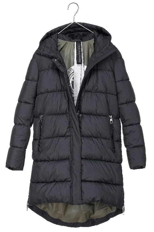 PORTOBELLO II recycled black long puffer jacket