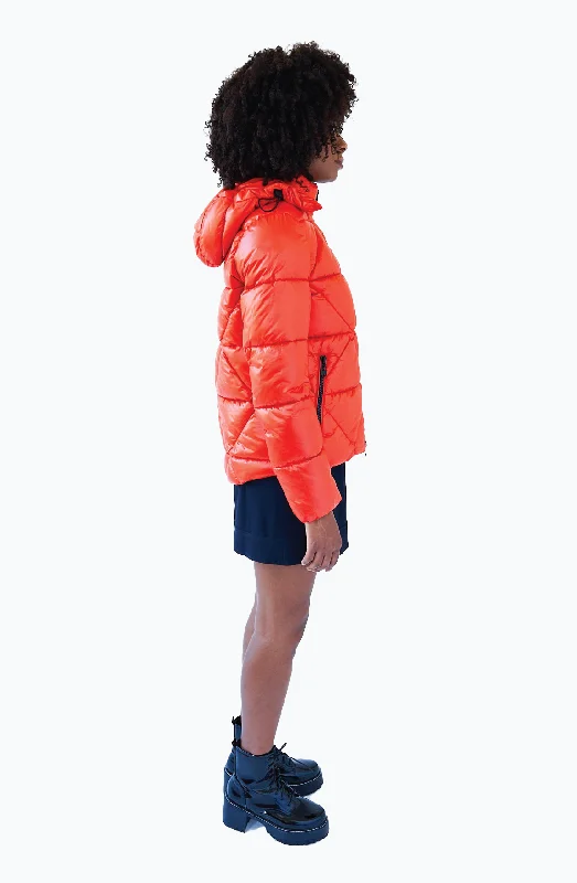 LEAMINGTON short orange puffer jacket