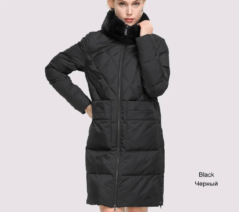 Luxury Puffer Coats Stand-up Real Fur Collar