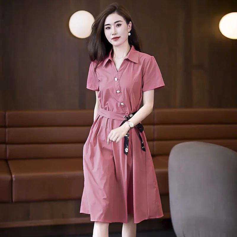 NiDELL High-End Middle-Aged Mom Slim Dress . Summer New Noble Lady Wide Lady Temperament plus Size Skirt Children