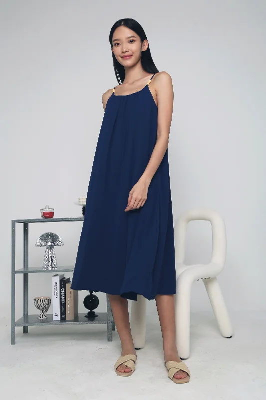 Cally Beaded Midi Dress Blue