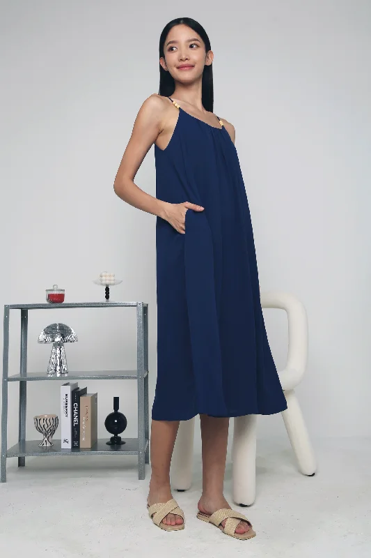 Cally Beaded Midi Dress Blue