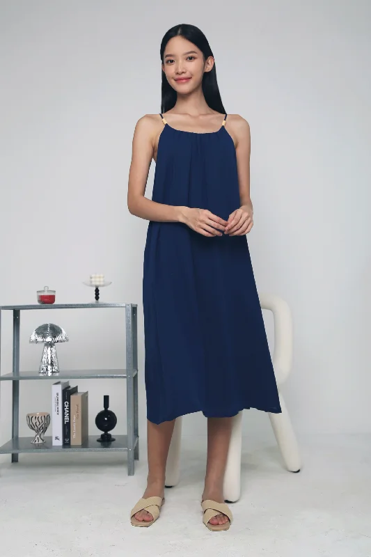 Cally Beaded Midi Dress Blue