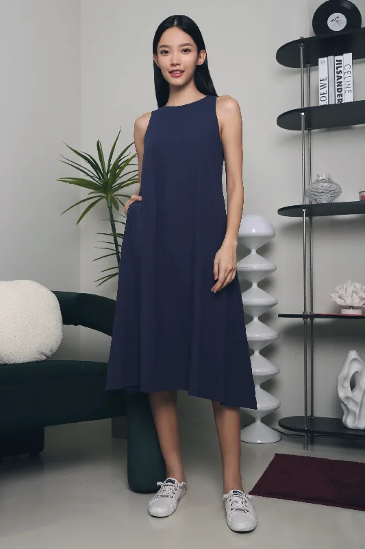 Claudi Basic Midi Dress Navy