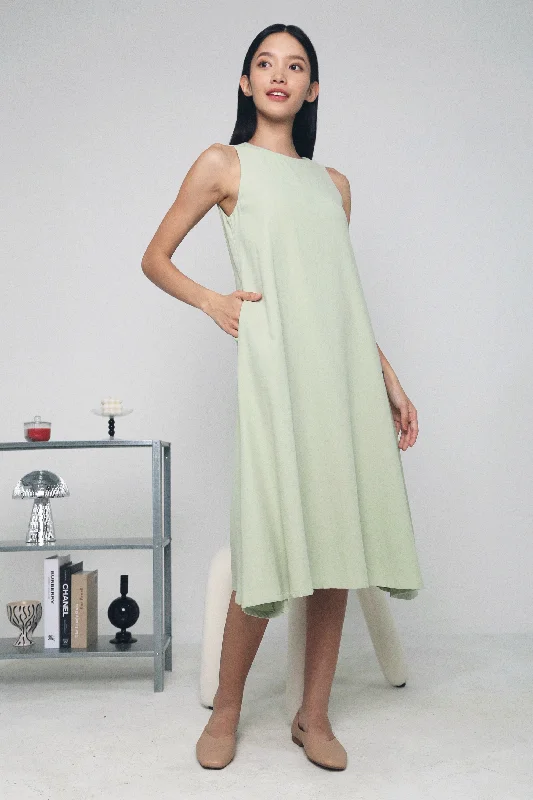 Claudi Basic Midi Dress Sage