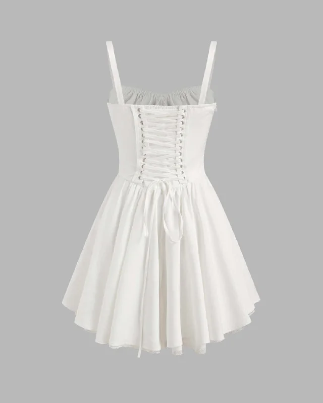 Corset A-Line White Mini Dress