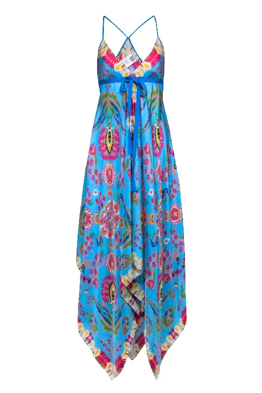 Etro - Blue & Mulit Color Print Maxi Dress One Size