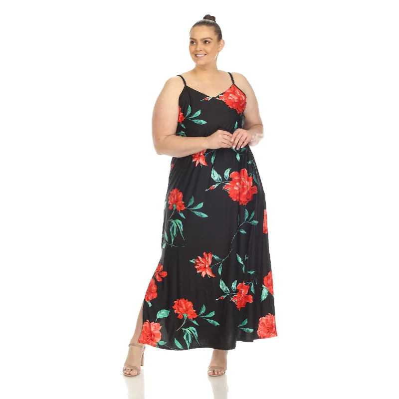 Floral Strap Maxi Dress - Plus