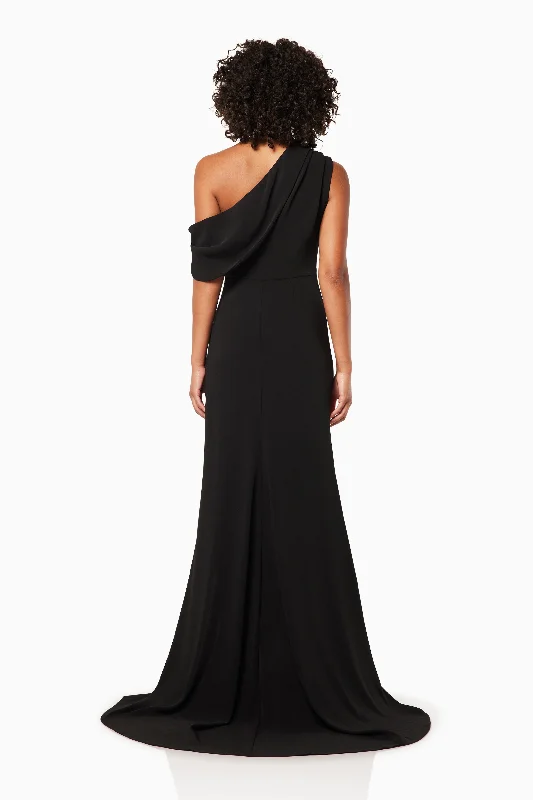 Isadora Off The Shoulder Maxi Gown in Black