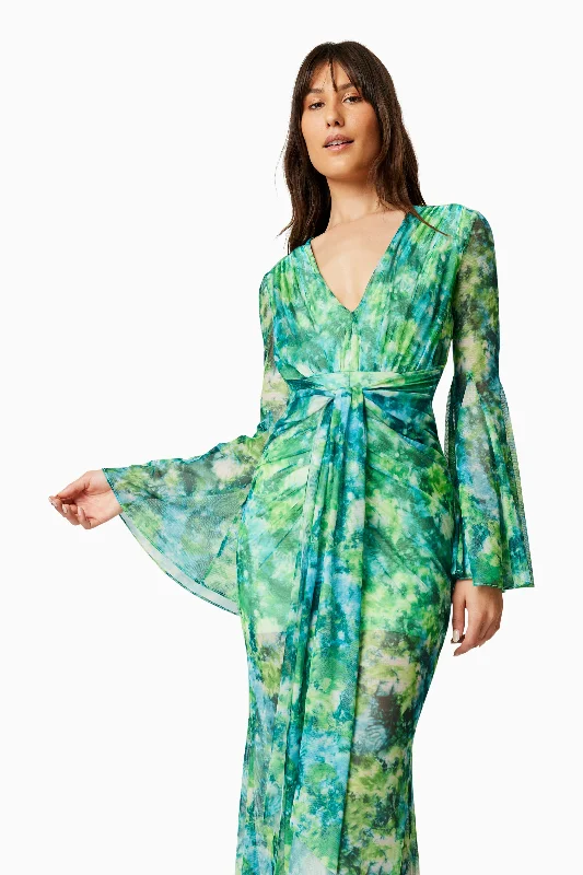 Jonquil Long Sleeve Maxi Dress In Multi