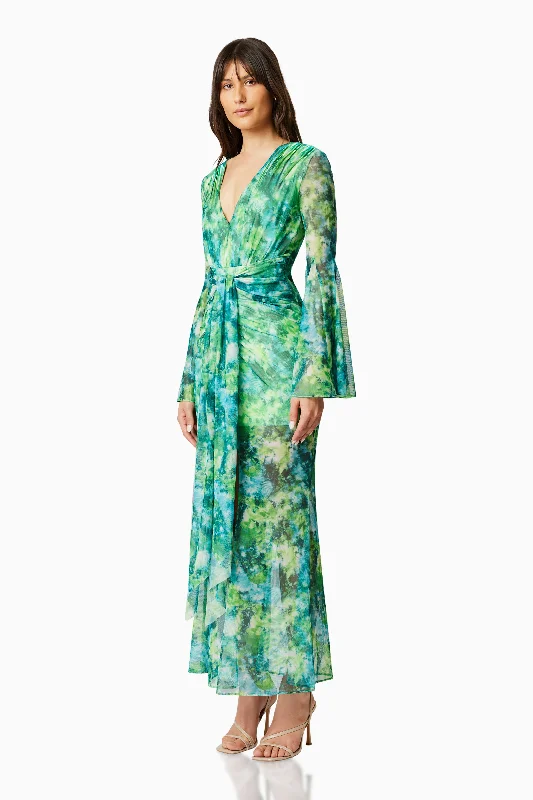 Jonquil Long Sleeve Maxi Dress In Multi