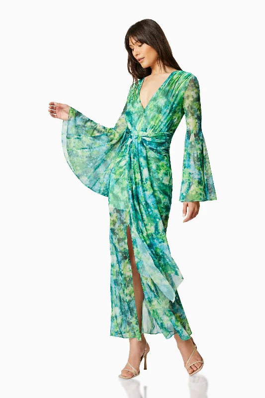 Jonquil Long Sleeve Maxi Dress In Multi