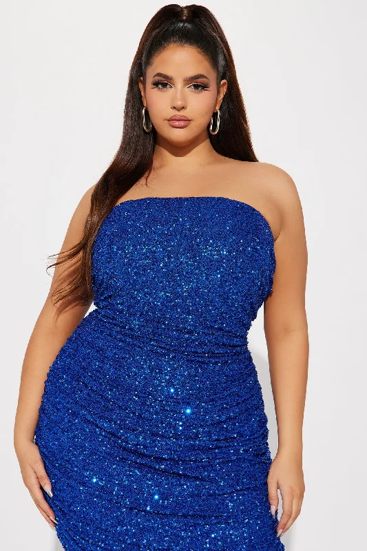 Lucia Sequin Midi Dress - Royal