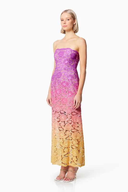 Mesmerizing Ombre Lace Maxi Dress In Purple