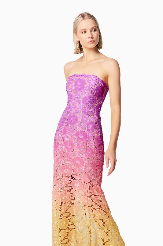 Mesmerizing Ombre Lace Maxi Dress In Purple